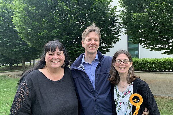 Photo of Cllr Debbie Mickelburgh (right), Cllr Sarah Conboy (left), and Cllr Brett Mickelburgh (centre)