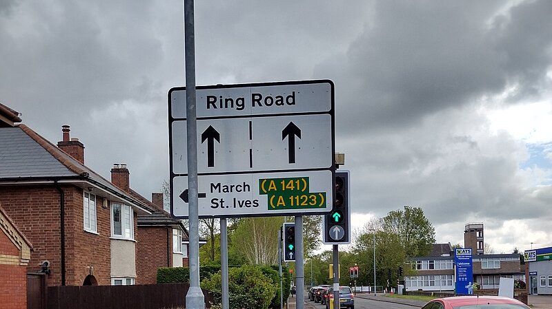 Signage for the Huntingdon Ring Road